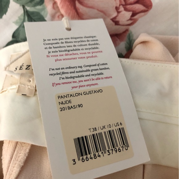 Sezane Gustavo Trousers Nude Light Pink 38 US 6 - Picture 8 of 9